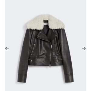 MaxMara Black Leather Jacket Sport Max Toscana Biker